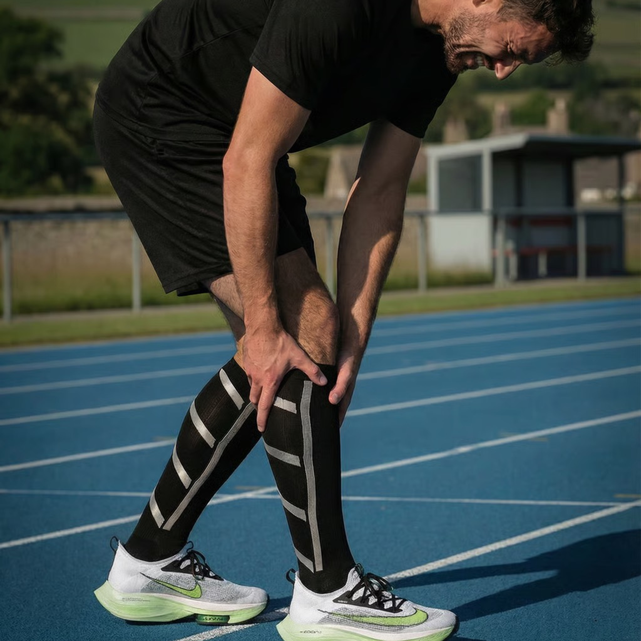 1Pair Compression Calf Sleeves - UV Protection, Breathable for Running