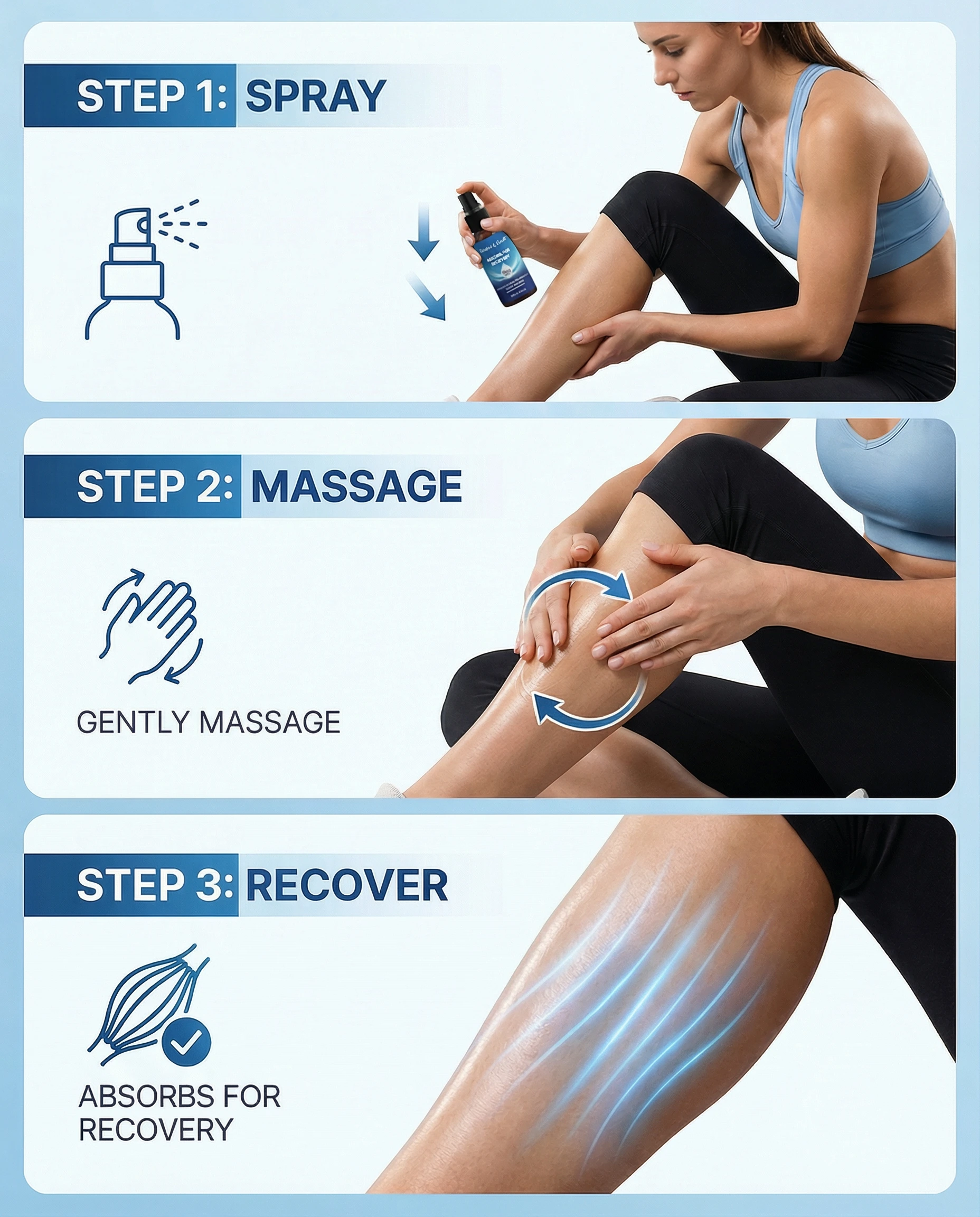Pure Magnesium Recovery Spray for Muscle Recovery & Cramp Relief