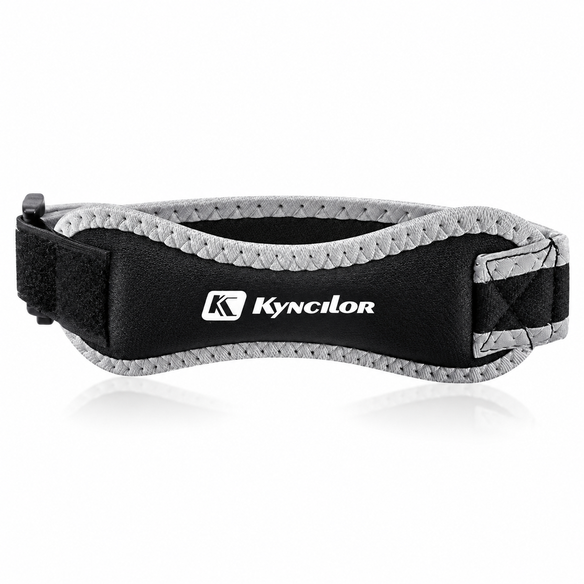 Adjustable patella knee strap – black and gray