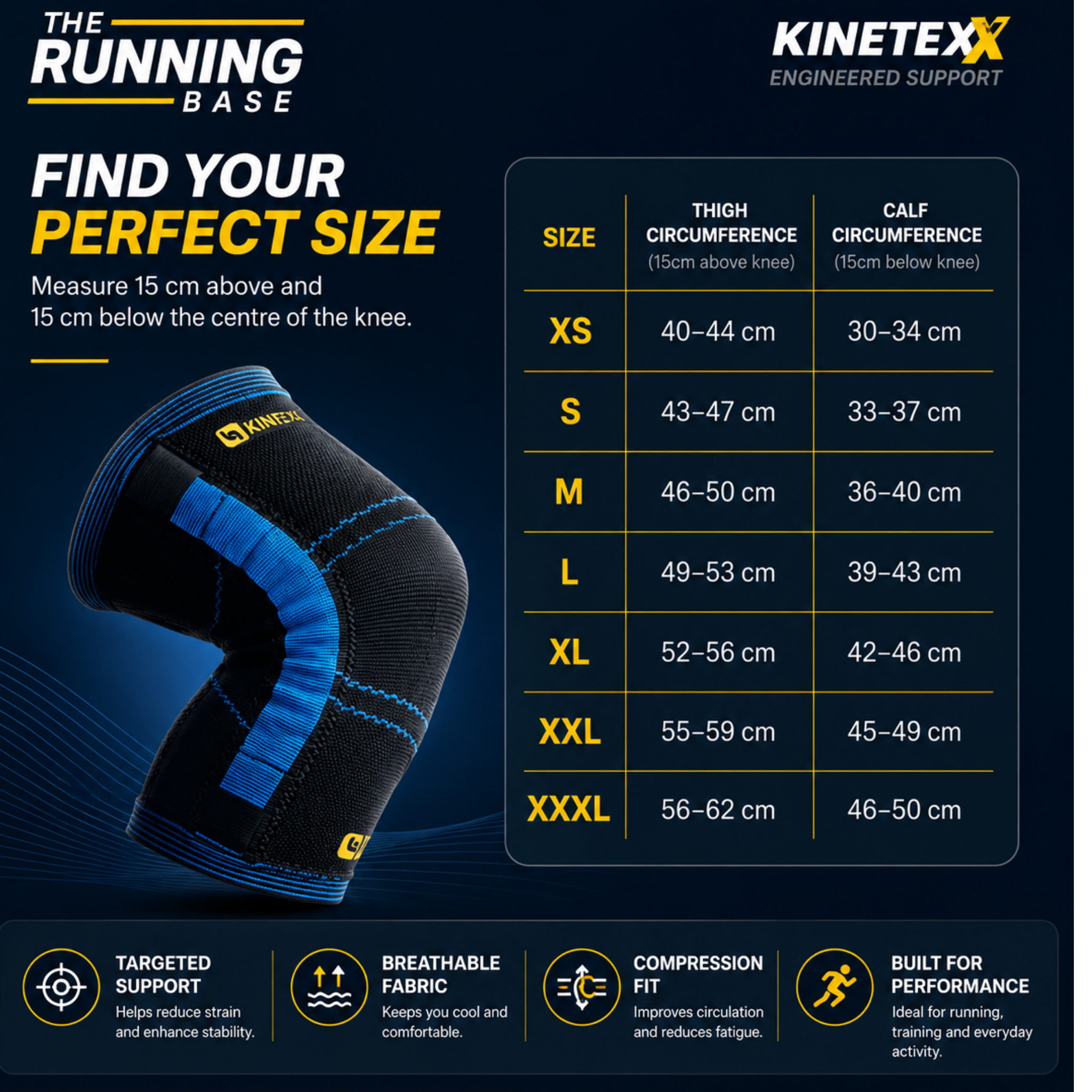Kinetexx Resistance Knee Support – Muscle Strengthening Knee Brace