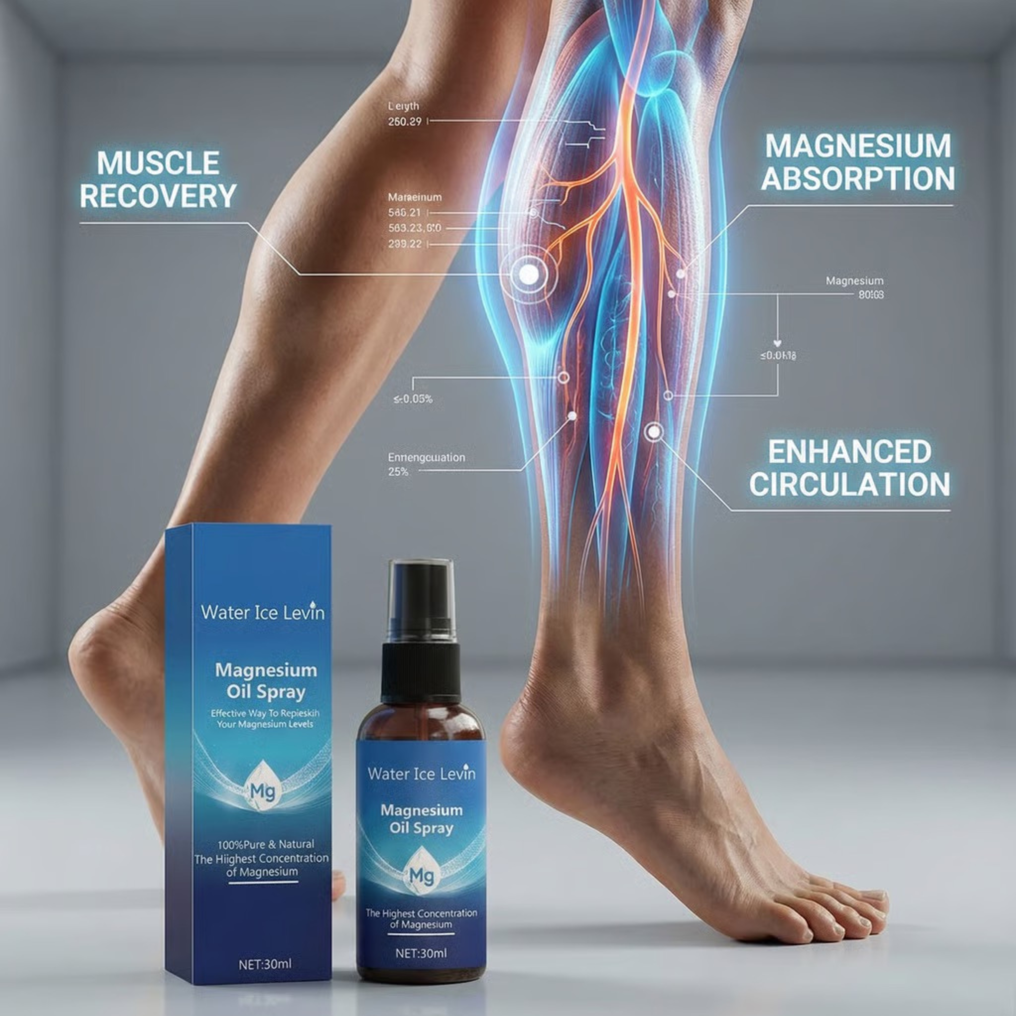 Pure Magnesium Recovery Spray for Muscle Recovery & Cramp Relief