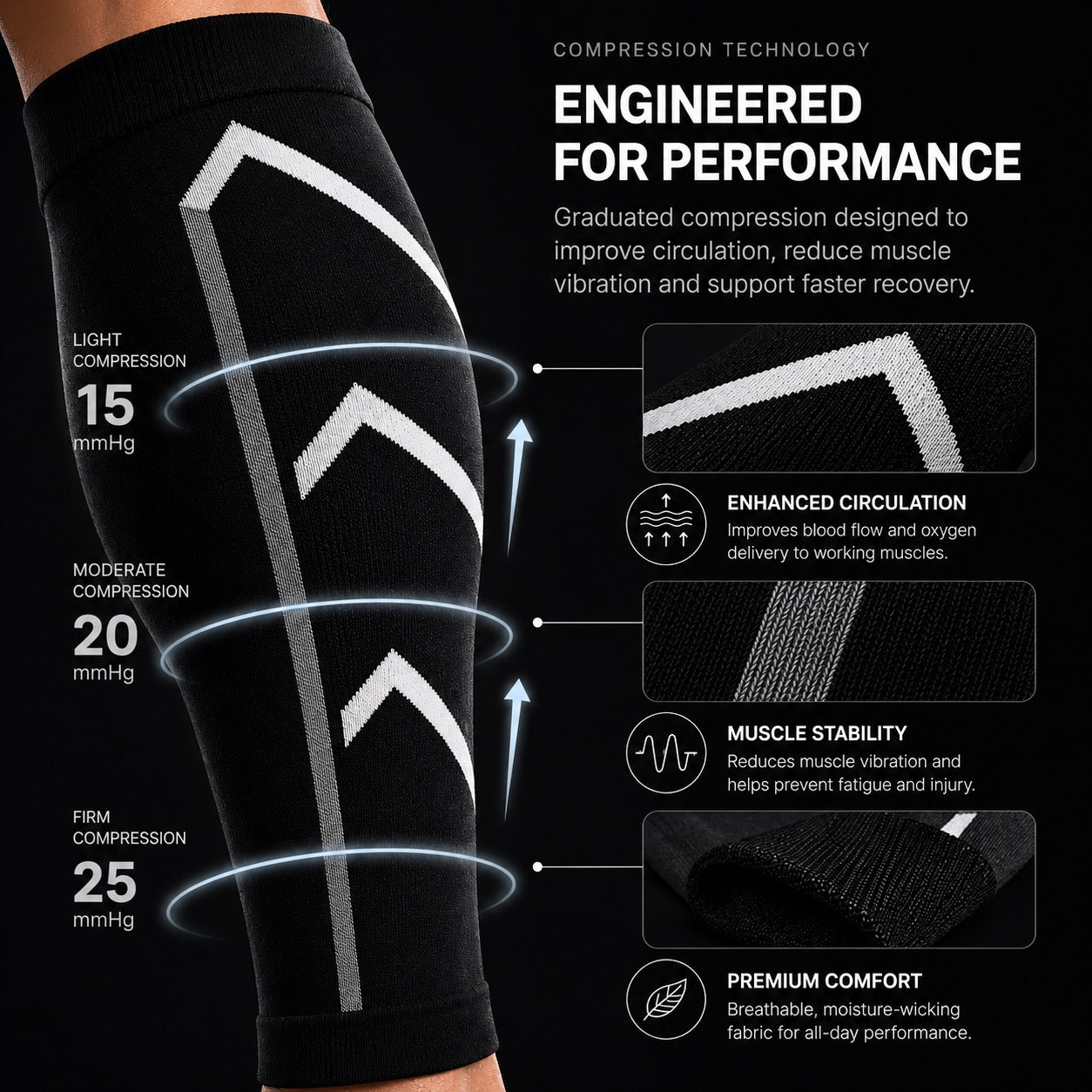 The Running Base Targeted Compression Calf Sleeves