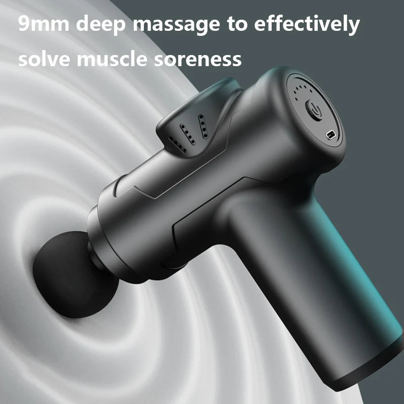 Sports fitness fascia gun 4 kinds of massage head can be changed 6 gear adjustable 6MM deep massage impact mini fascia gun